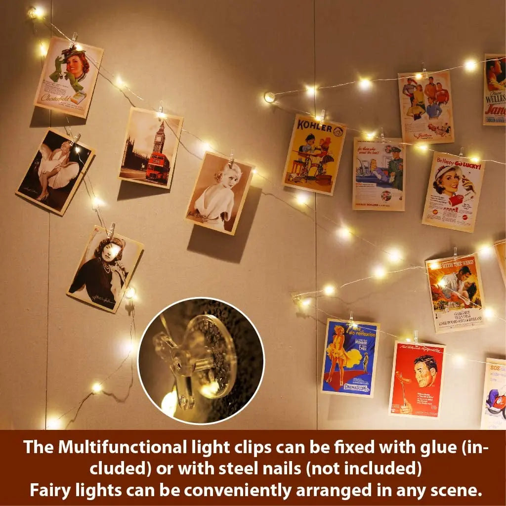 LED String Lights Photo Clip USB Outdoor Battery Operated Garland Christmas Decoration Holiday Party Wedding Xmas Fairy Lights