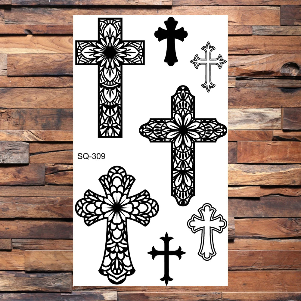 Small Forest Pine Tree Temporary Tattoos For Women Men Realistic Whale Mountain Sea Wave Fake Tattoo Sticker Arm Body Tatoos