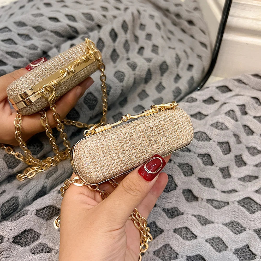 Portable Glitter Lipstick Bags for Women's Makeup Shohlder Bag Sequins Fashion Luxury Lipsticks Protective Cover Mini Brand Bag