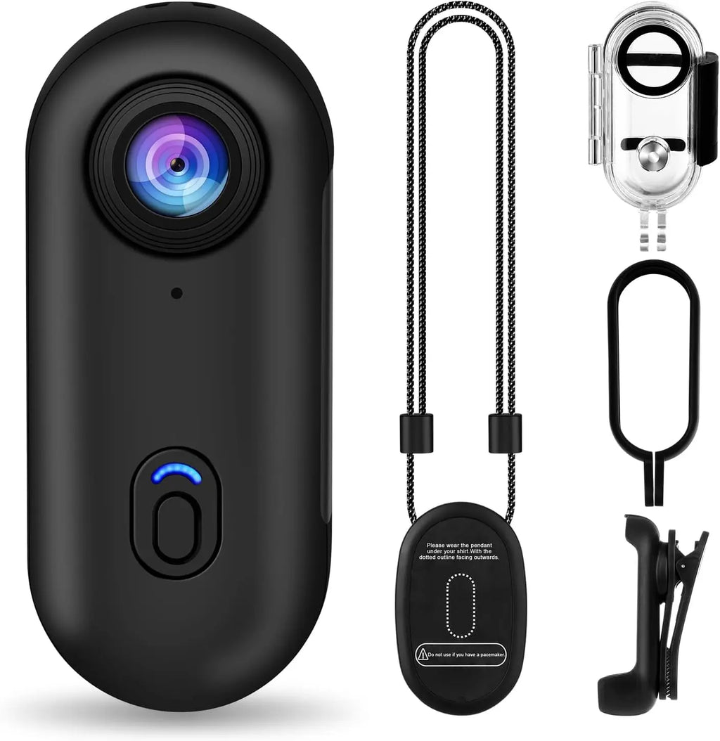 Pocket 4K Mini Camera Magnetic Wearable Cam with Waterproof Shell WiFi Bike Camera Friendly for Casual Cycling Vlog Home Use