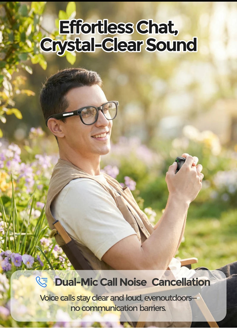 2026 New AI Smart Glasses AI Translation 8MP HD Camera 4K Shooting Image Conversation Recording Listening To Music Smart Glasses