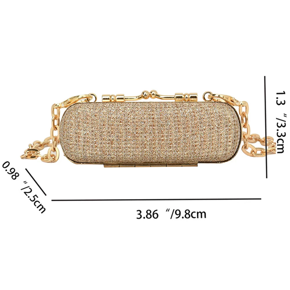 Portable Glitter Lipstick Bags for Women's Makeup Shohlder Bag Sequins Fashion Luxury Lipsticks Protective Cover Mini Brand Bag