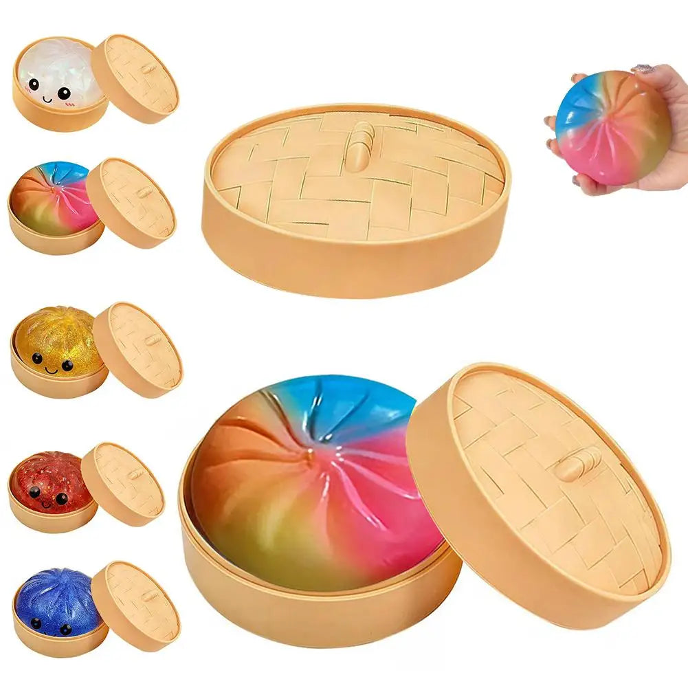 Glitter Dumpling, Glitter Dumpling Squishy Box Dumplings Squishy Anxiety Relief Fidget Soft Squeeze Decompression Dough