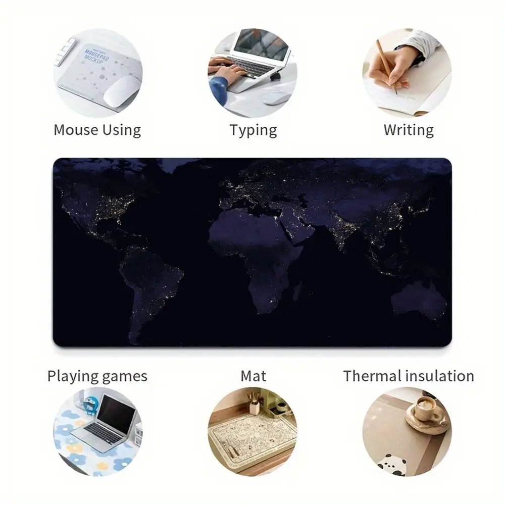Dark World Map Mouse Pad Large MousePad mini PC XXL Gaming Rubber Lock Desk Mat tablet monitor Computer Gamers phone work office