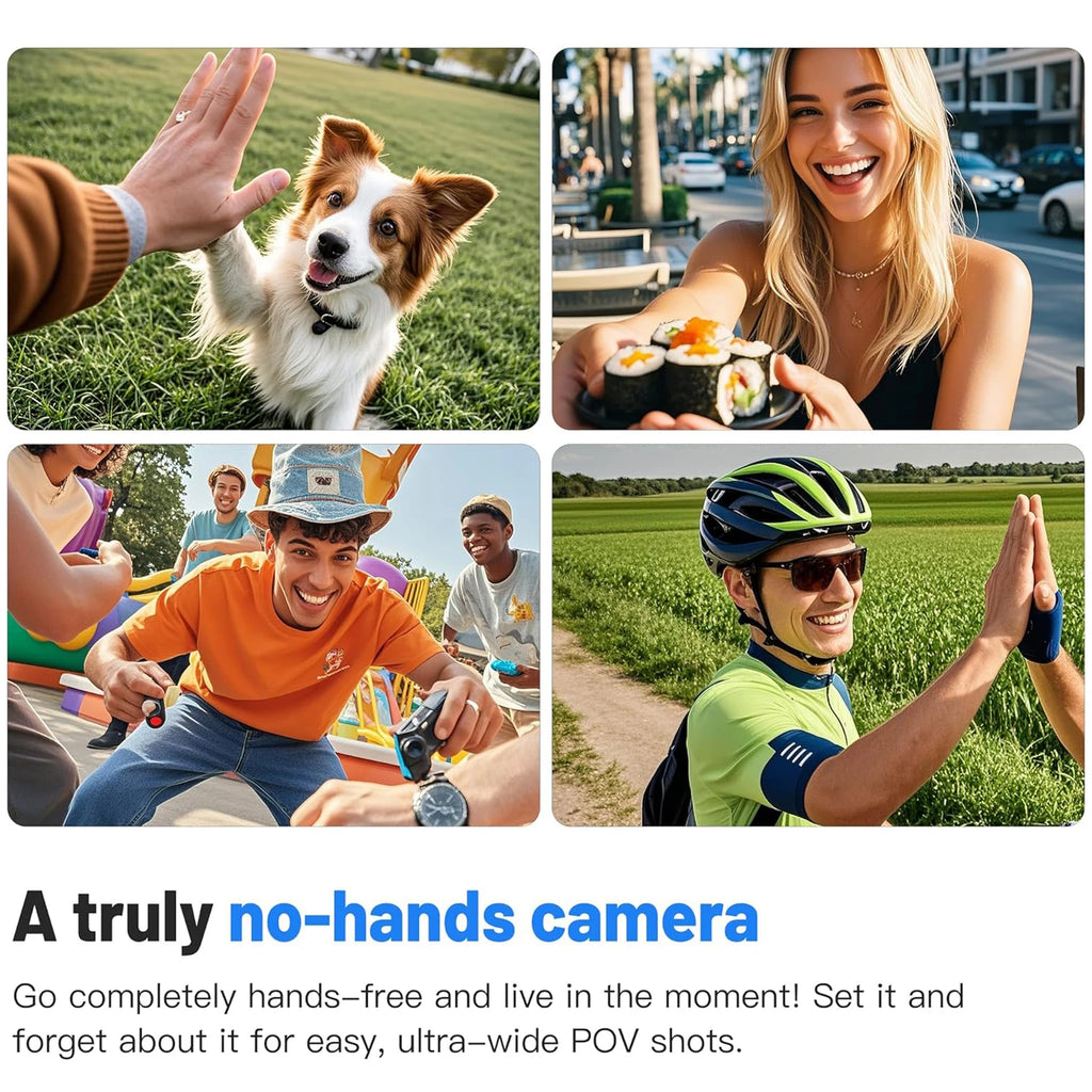 Pocket 4K Mini Camera Magnetic Wearable Cam with Waterproof Shell WiFi Bike Camera Friendly for Casual Cycling Vlog Home Use