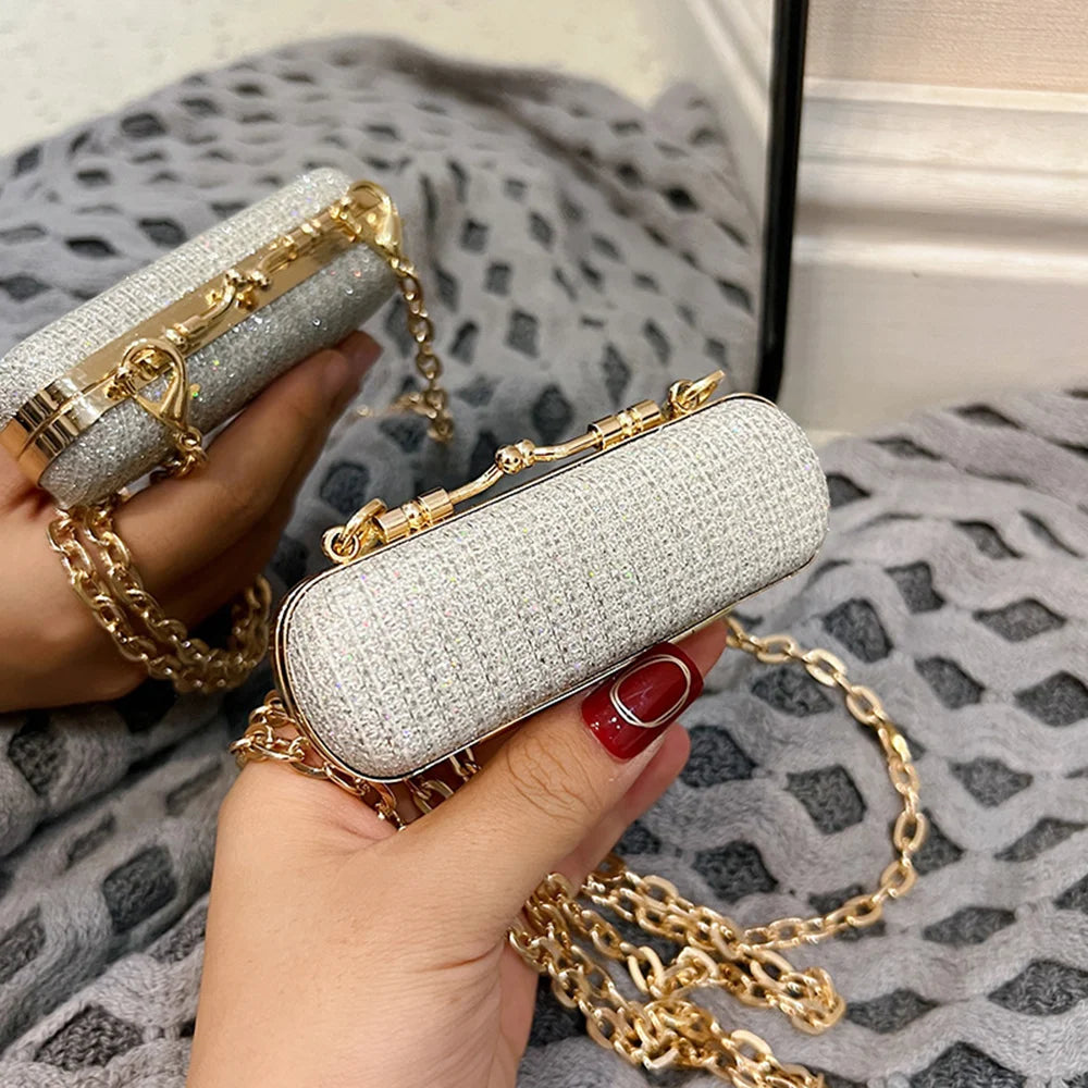 Portable Glitter Lipstick Bags for Women's Makeup Shohlder Bag Sequins Fashion Luxury Lipsticks Protective Cover Mini Brand Bag