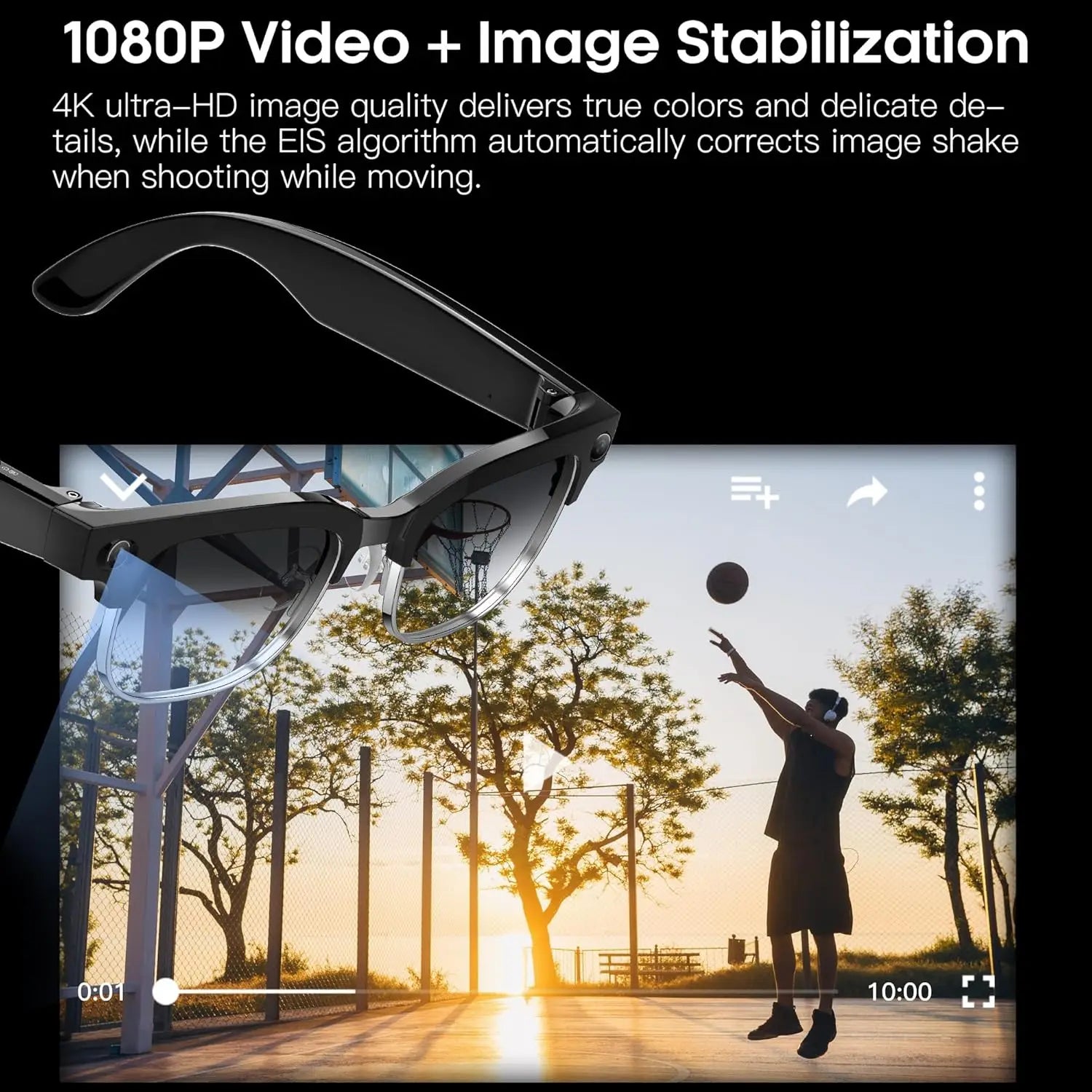 2026New AI Smart Glasses 120+Language Translation 800W Pixel Camera Video Music Player Call Business 8K Color Change Glasses Men