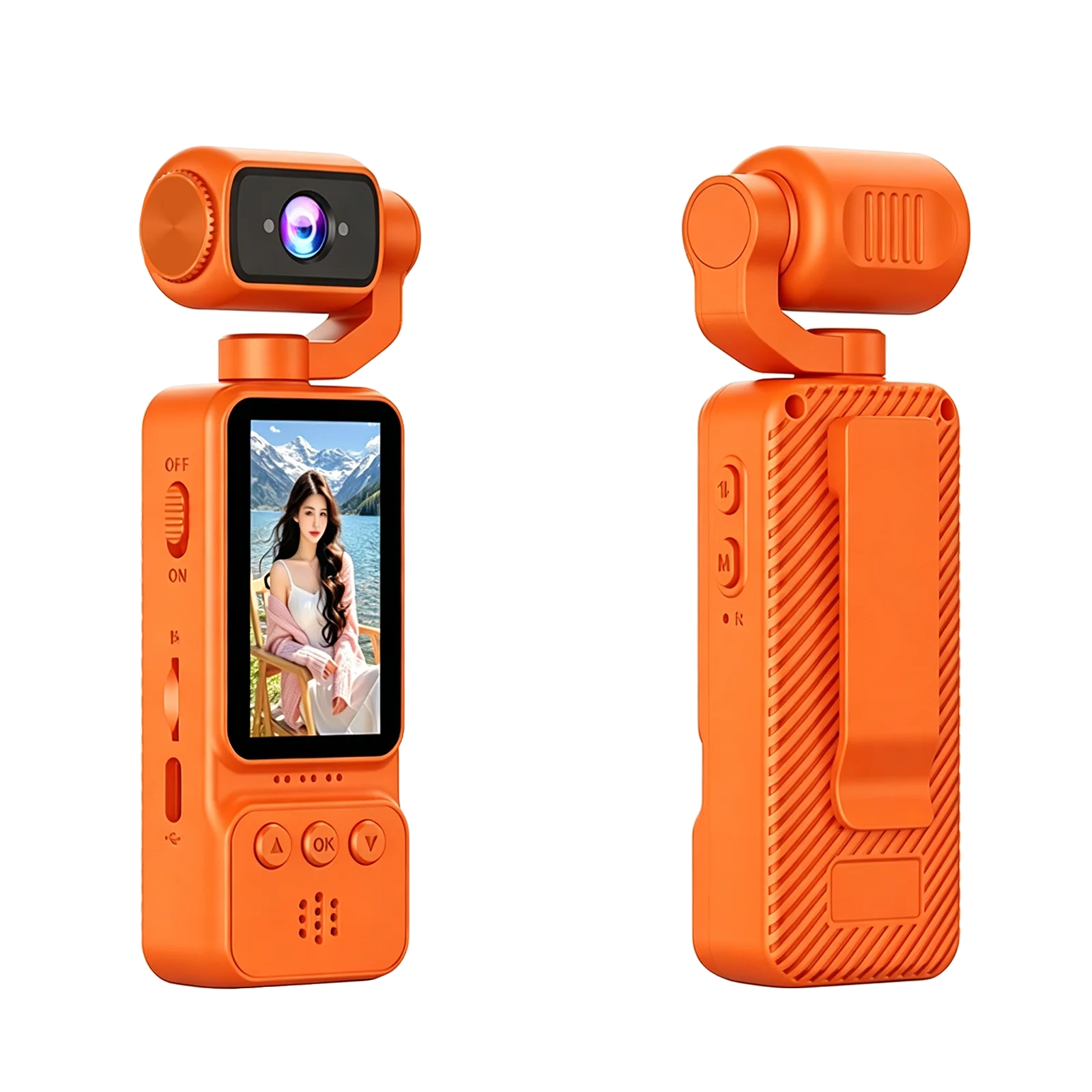 Handheld Pocket Camera 270° Rotating Mini Portable Camera  Outdoor Sports Camera Digital Handheld Law Enforcement Recorder HD