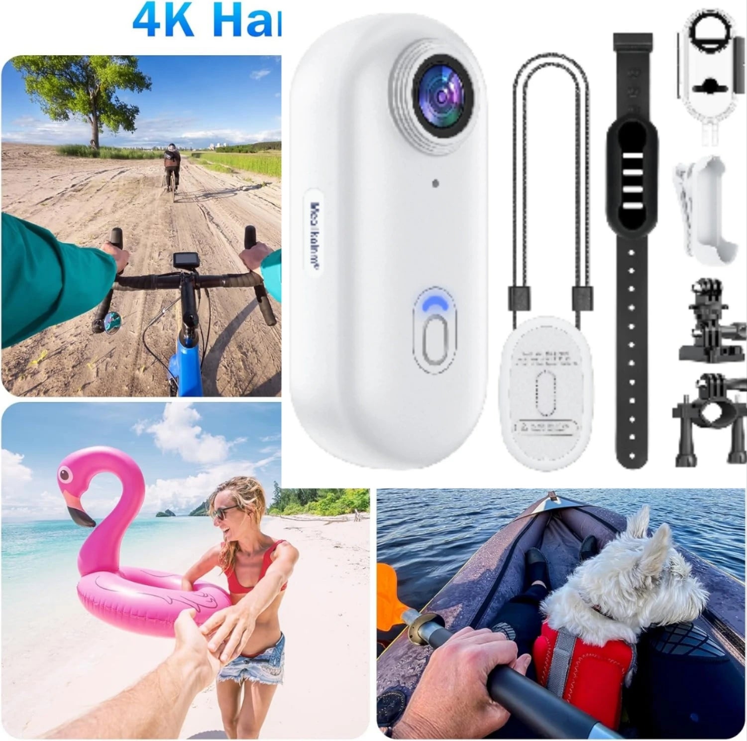 Pocket 4K Mini Camera Magnetic Wearable Cam with Waterproof Shell WiFi Bike Camera Friendly for Casual Cycling Vlog Home Use