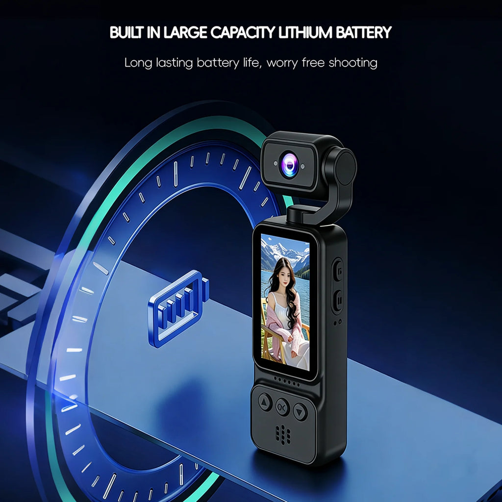 Handheld Pocket Camera 270° Rotating Mini Portable Camera  Outdoor Sports Camera Digital Handheld Law Enforcement Recorder HD