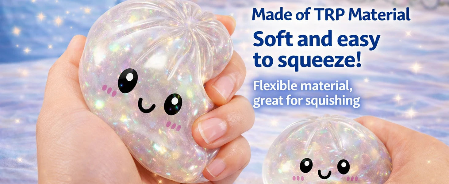 Glitter Dumpling Glitter Dumpling Squishy with Box Dumplings Sensory Squeeze Toy for Stress Relief