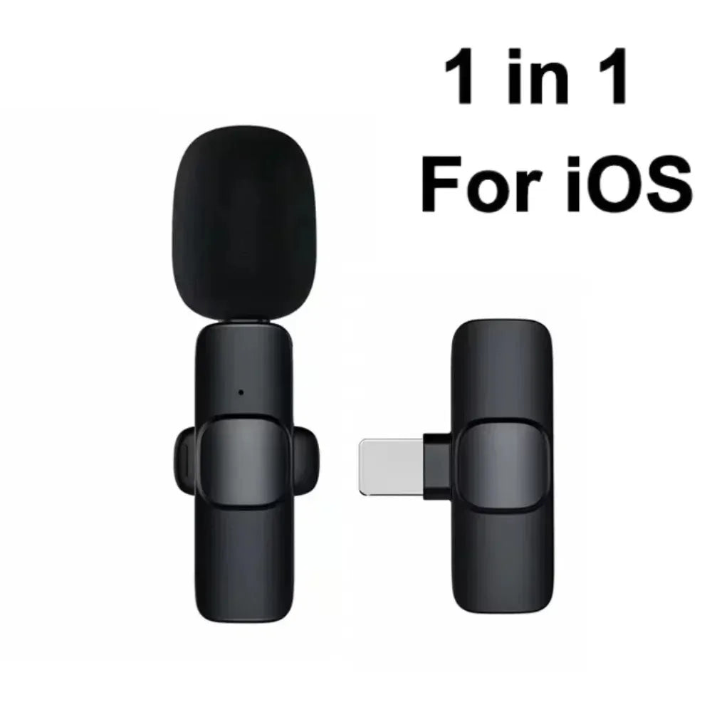 2.4G Wireless Lavalier Microphone Portable Audio Video Recording for iPhone Android Live Broadcast Gaming Phone With Receiver