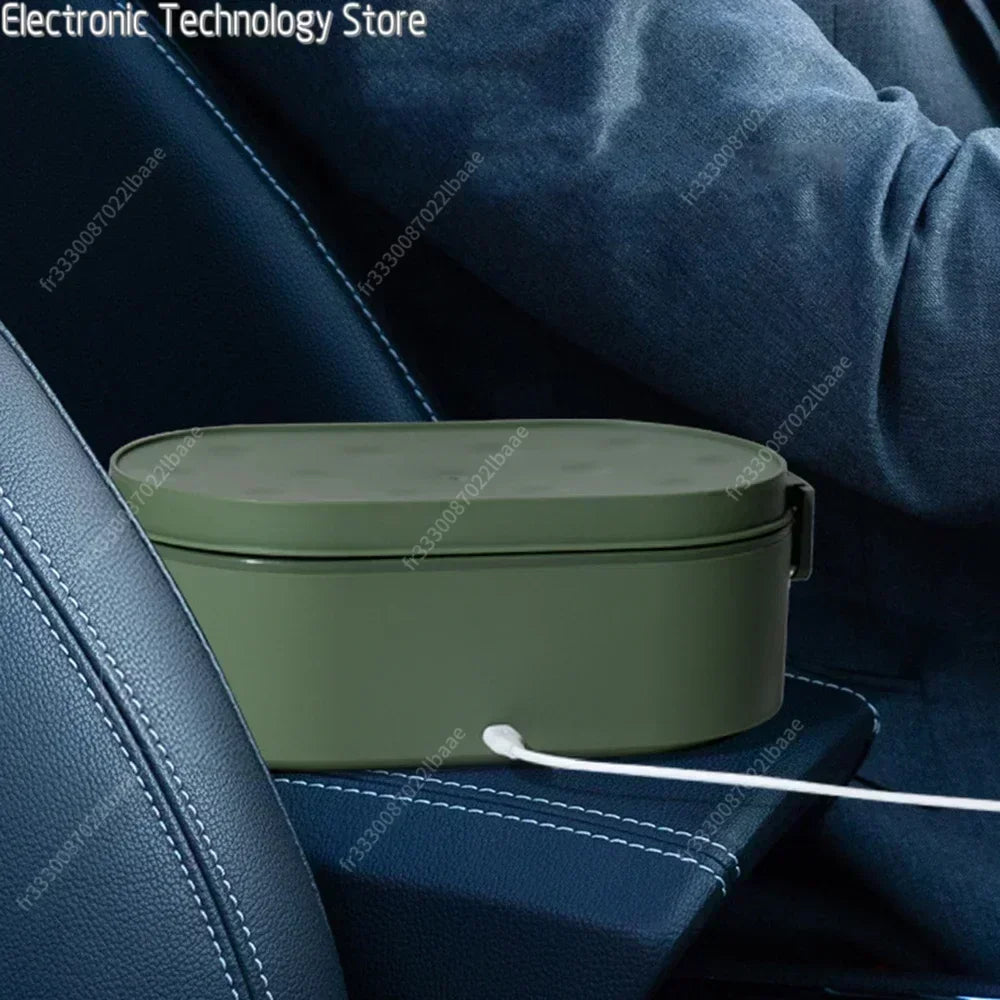 Electric Mini Lunch Box USB Charging Food Heater Container Car Home Travel Portable Rice Cooker Warmer Stainless Steel Bento Box
