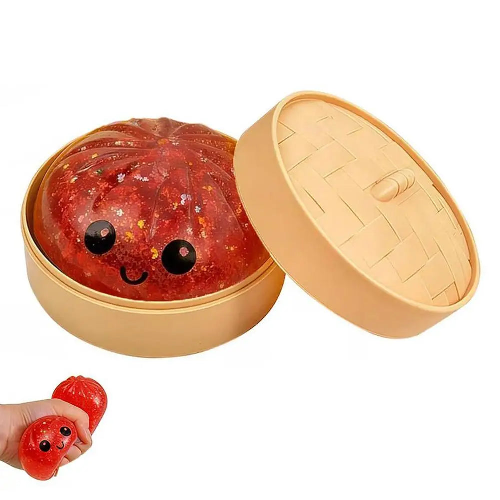 Glitter Dumpling, Glitter Dumpling Squishy Box Dumplings Squishy Anxiety Relief Fidget Soft Squeeze Decompression Dough