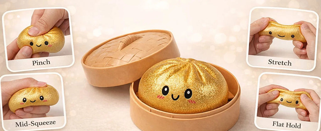 Glitter Dumpling Glitter Dumpling Squishy with Box Dumplings Sensory Squeeze Toy for Stress Relief