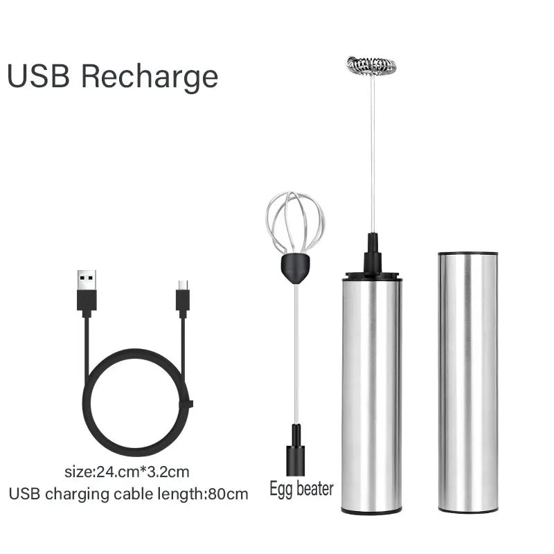 Mini Portable Electric Milk Frother Foam Maker Handheld Foamer High Speeds Drink Mixer Frothing Wand for Stirrer Coffee Cappucci