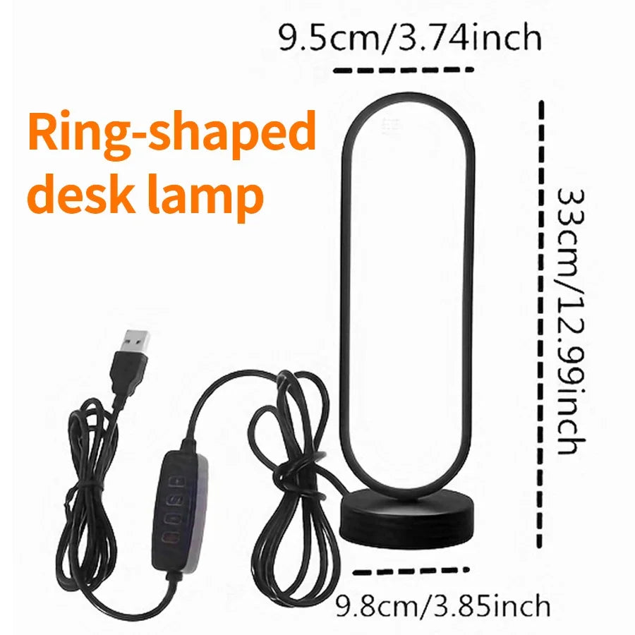 Ring Night Lamp Three Color Dimmable LED Ambient Light for Bedroom Living Room Desk Nightstand Table Accessories