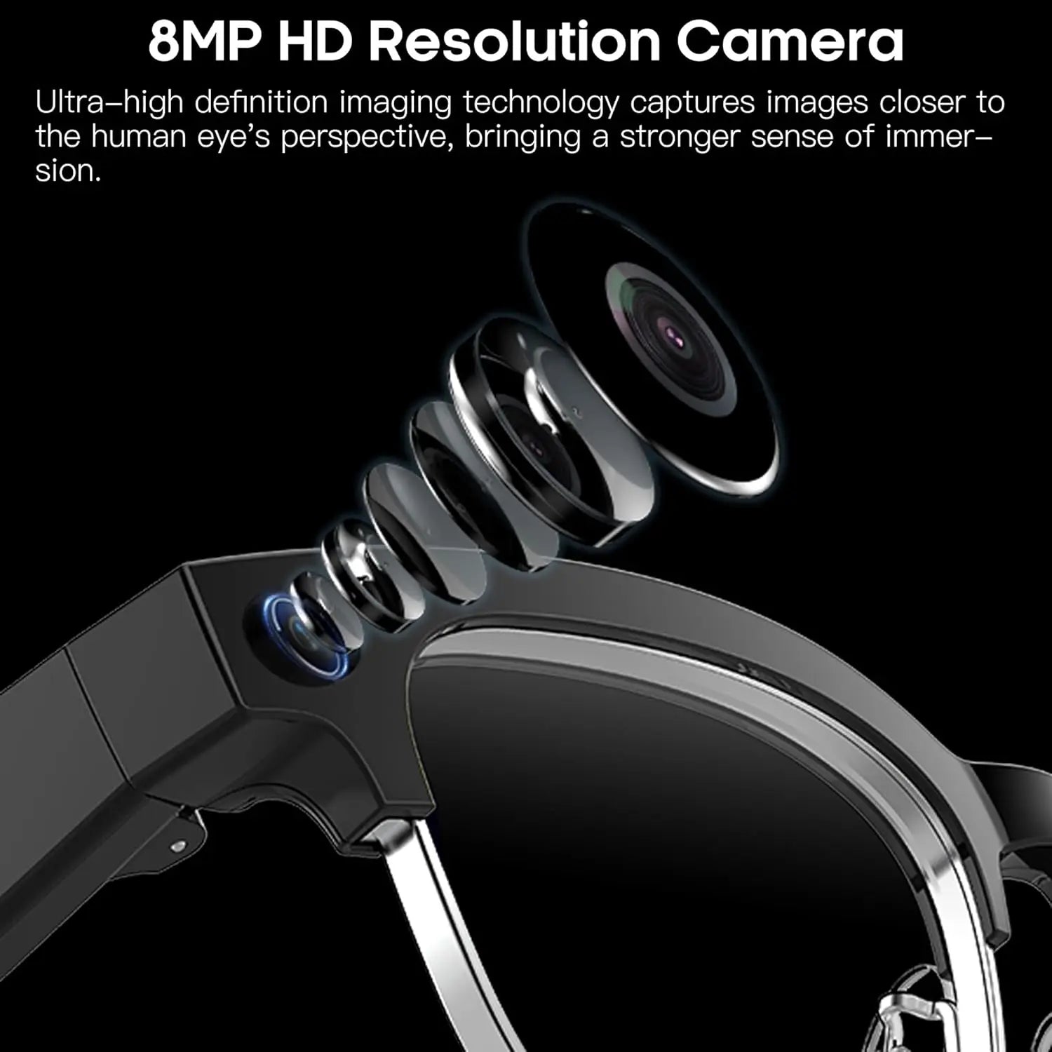 2026New AI Smart Glasses 120+Language Translation 800W Pixel Camera Video Music Player Call Business 8K Color Change Glasses Men