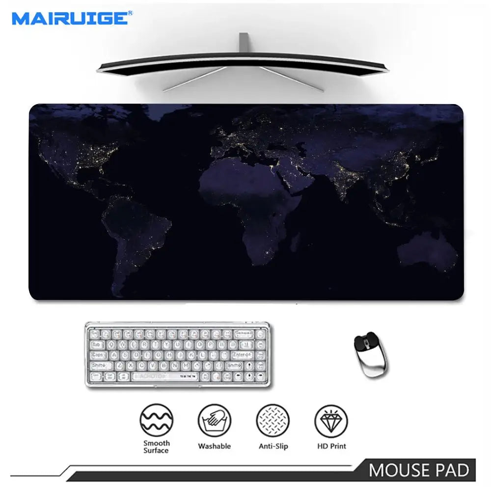 Dark World Map Mouse Pad Large MousePad mini PC XXL Gaming Rubber Lock Desk Mat tablet monitor Computer Gamers phone work office