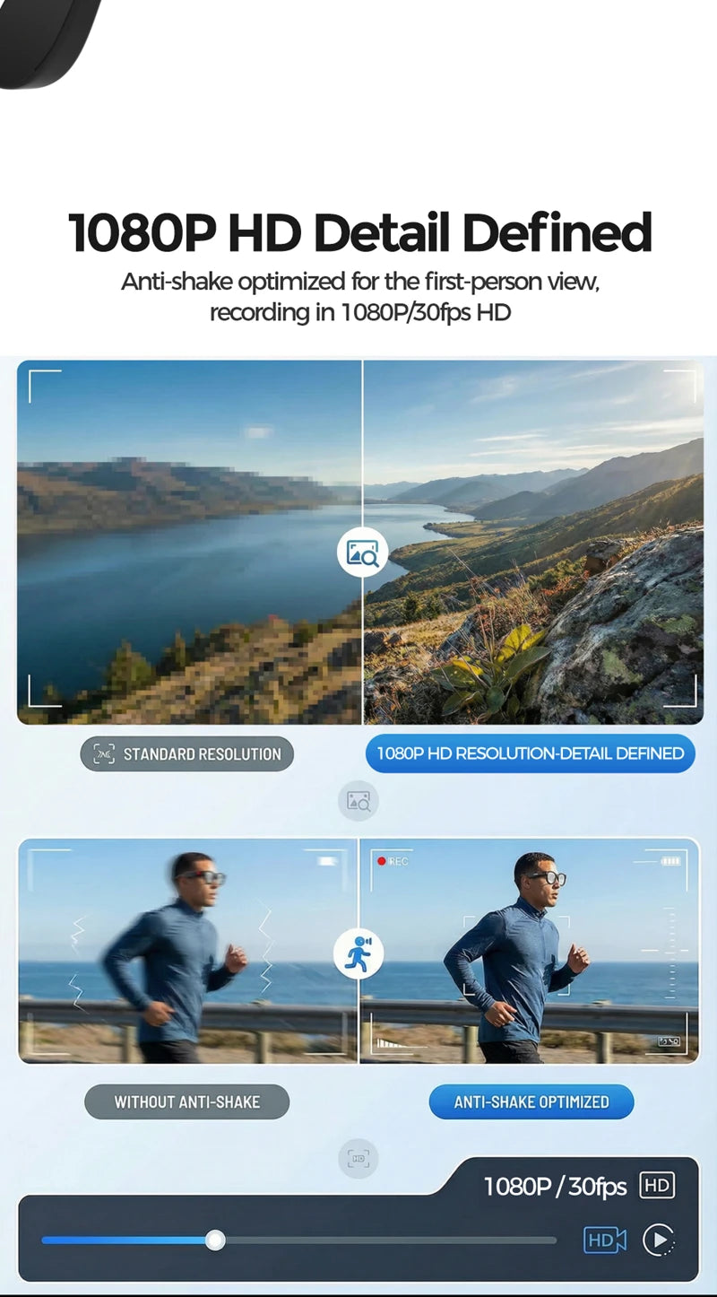 2026 New AI Smart Glasses AI Translation 8MP HD Camera 4K Shooting Image Conversation Recording Listening To Music Smart Glasses
