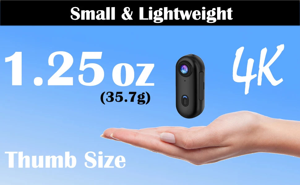 Pocket 4K Mini Camera Magnetic Wearable Cam with Waterproof Shell WiFi Bike Camera Friendly for Casual Cycling Vlog Home Use