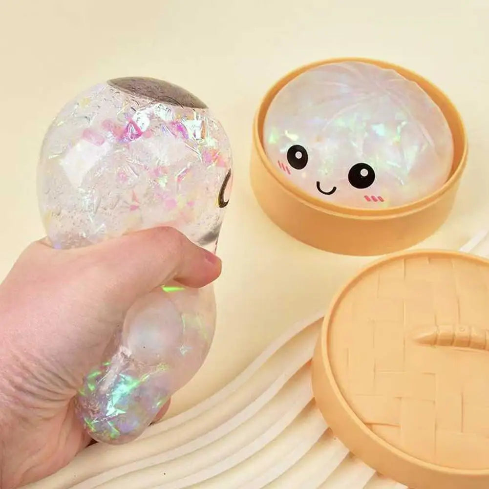 Glitter Dumpling, Glitter Dumpling Squishy Box Dumplings Squishy Anxiety Relief Fidget Soft Squeeze Decompression Dough