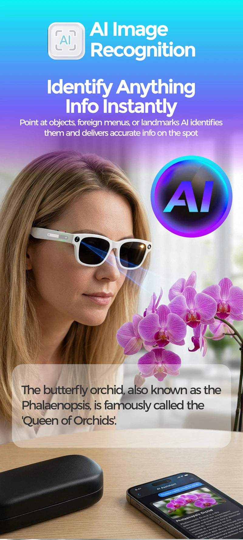 2026 New AI Smart Glasses AI Translation 8MP HD Camera 4K Shooting Image Conversation Recording Listening To Music Smart Glasses