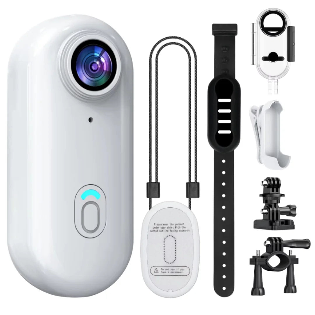 Pocket 4K Mini Camera Magnetic Wearable Cam with Waterproof Shell WiFi Bike Camera Friendly for Casual Cycling Vlog Home Use