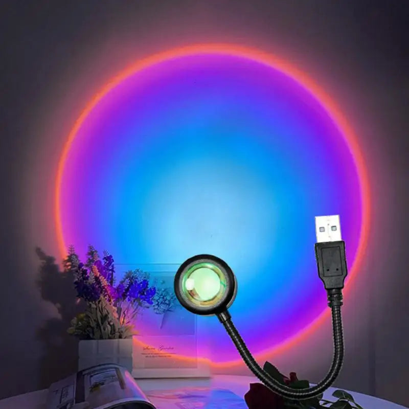 Sunset Projection Lamp Home Decoration Atmosphere Lamp Multi-angle Rotatable Suitable Neon Lights For Home Living Room Bedroom