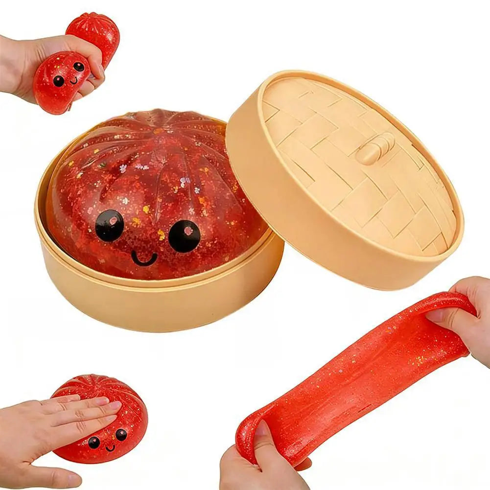 Glitter Dumpling, Glitter Dumpling Squishy Box Dumplings Squishy Anxiety Relief Fidget Soft Squeeze Decompression Dough