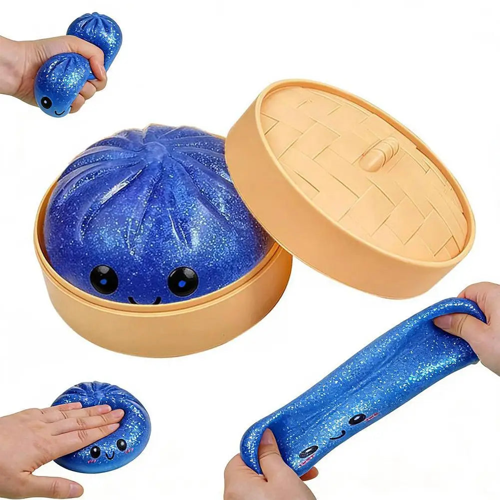 Glitter Dumpling, Glitter Dumpling Squishy Box Dumplings Squishy Anxiety Relief Fidget Soft Squeeze Decompression Dough