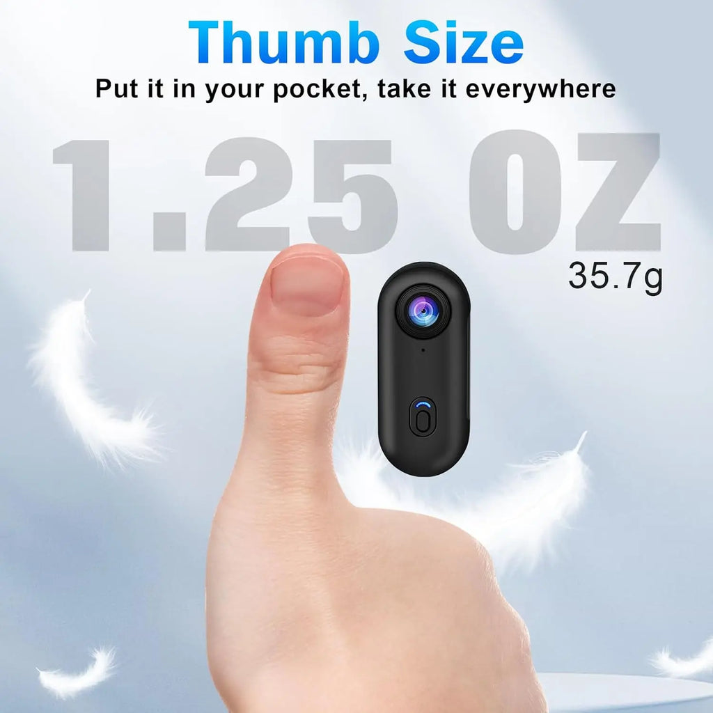 Pocket 4K Mini Camera Magnetic Wearable Cam with Waterproof Shell WiFi Bike Camera Friendly for Casual Cycling Vlog Home Use