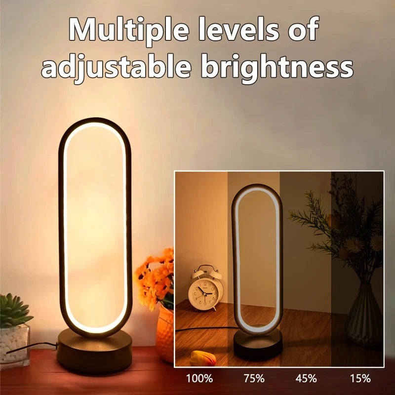 Ring Night Lamp Three Color Dimmable LED Ambient Light for Bedroom Living Room Desk Nightstand Table Accessories