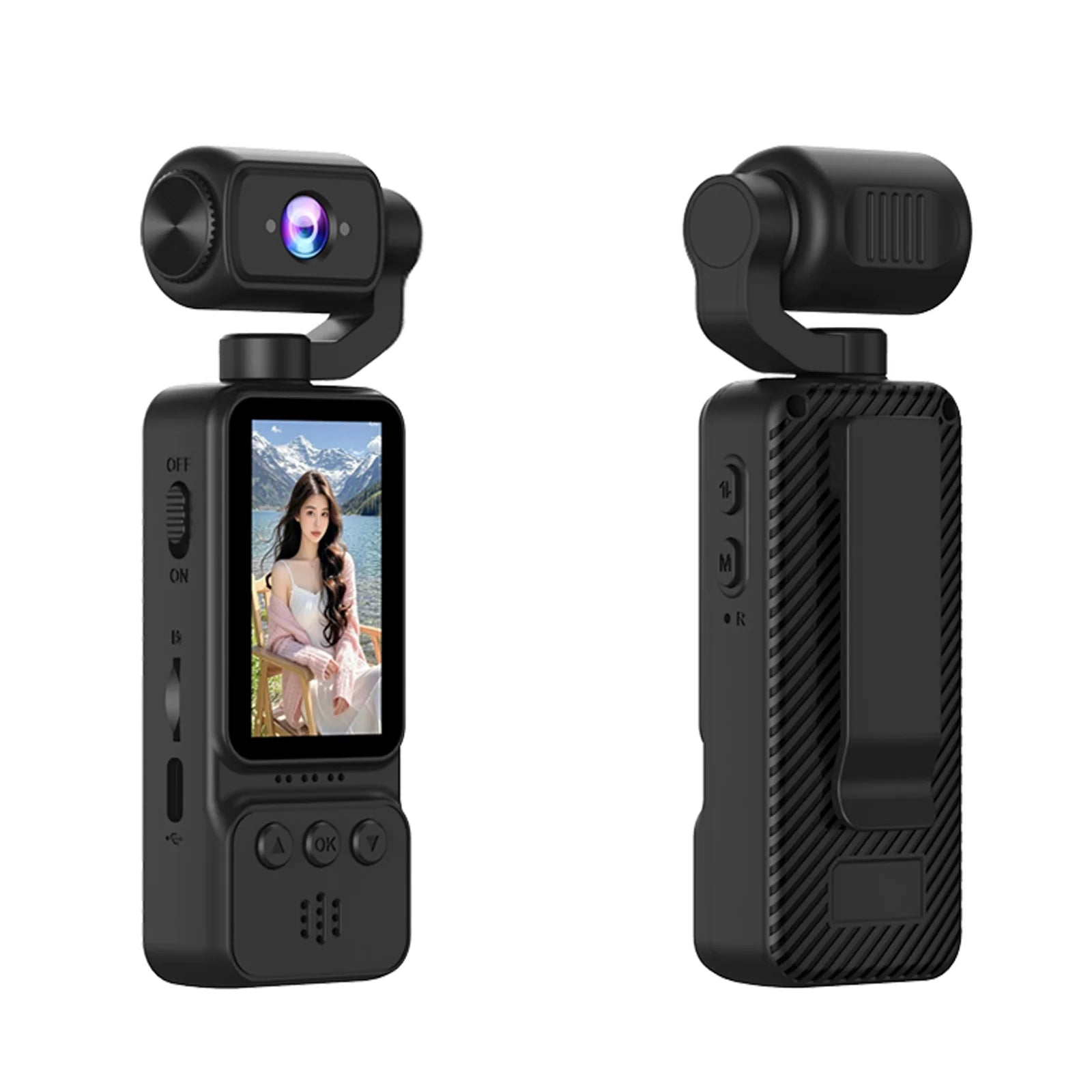 Handheld Pocket Camera 270° Rotating Mini Portable Camera  Outdoor Sports Camera Digital Handheld Law Enforcement Recorder HD