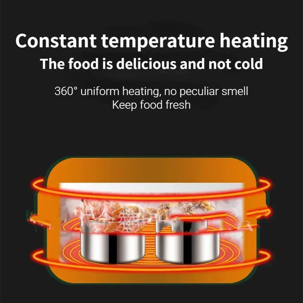 Electric Mini Lunch Box USB Charging Food Heater Container Car Home Travel Portable Rice Cooker Warmer Stainless Steel Bento Box