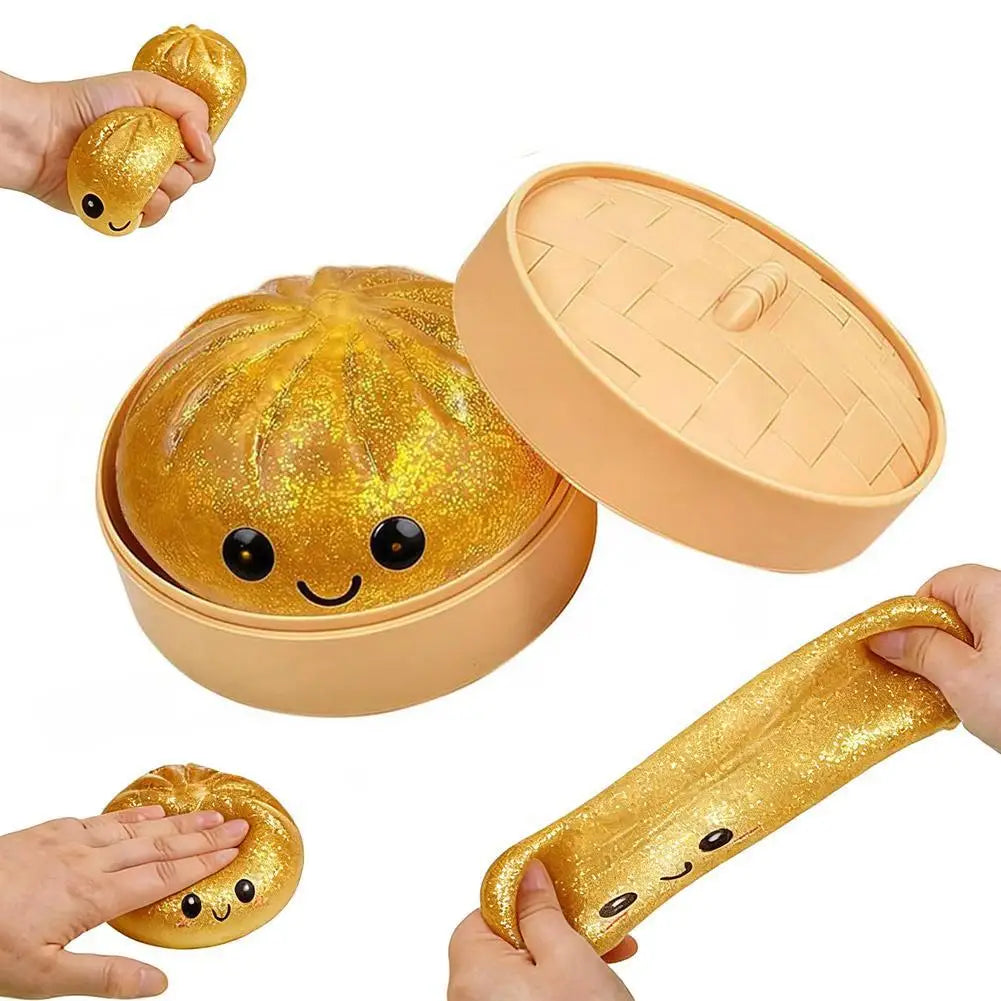 Glitter Dumpling, Glitter Dumpling Squishy Box Dumplings Squishy Anxiety Relief Fidget Soft Squeeze Decompression Dough