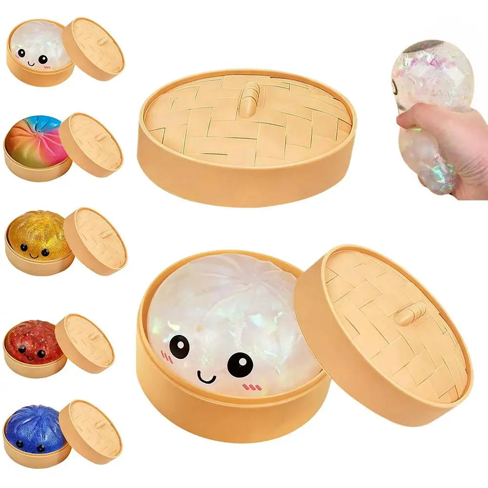 Glitter Dumpling, Glitter Dumpling Squishy Box Dumplings Squishy Anxiety Relief Fidget Soft Squeeze Decompression Dough