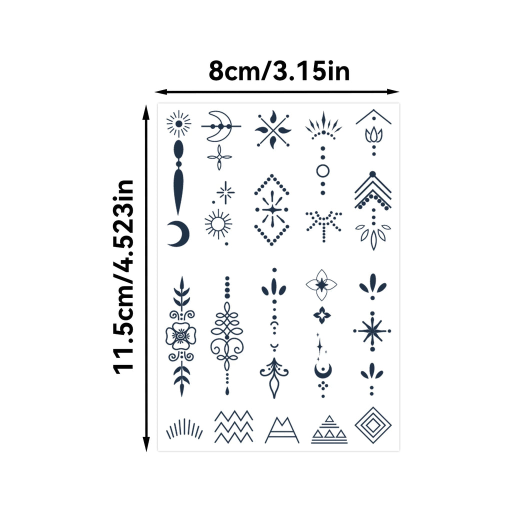 Semi-permanent tattoo, mini finger tattoo, henna, waterproof and anti-han tattoo - lasting 1-2 weeks