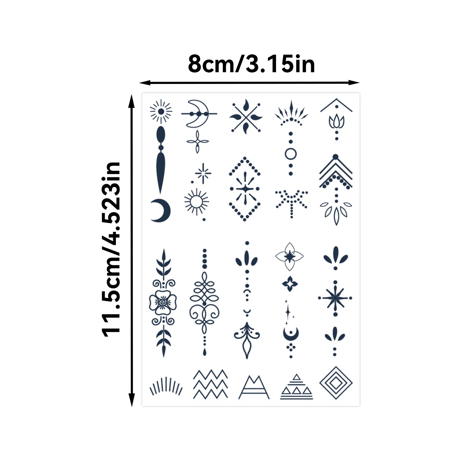 Semi-permanent tattoo, mini finger tattoo, henna, waterproof and anti-han tattoo - lasting 1-2 weeks