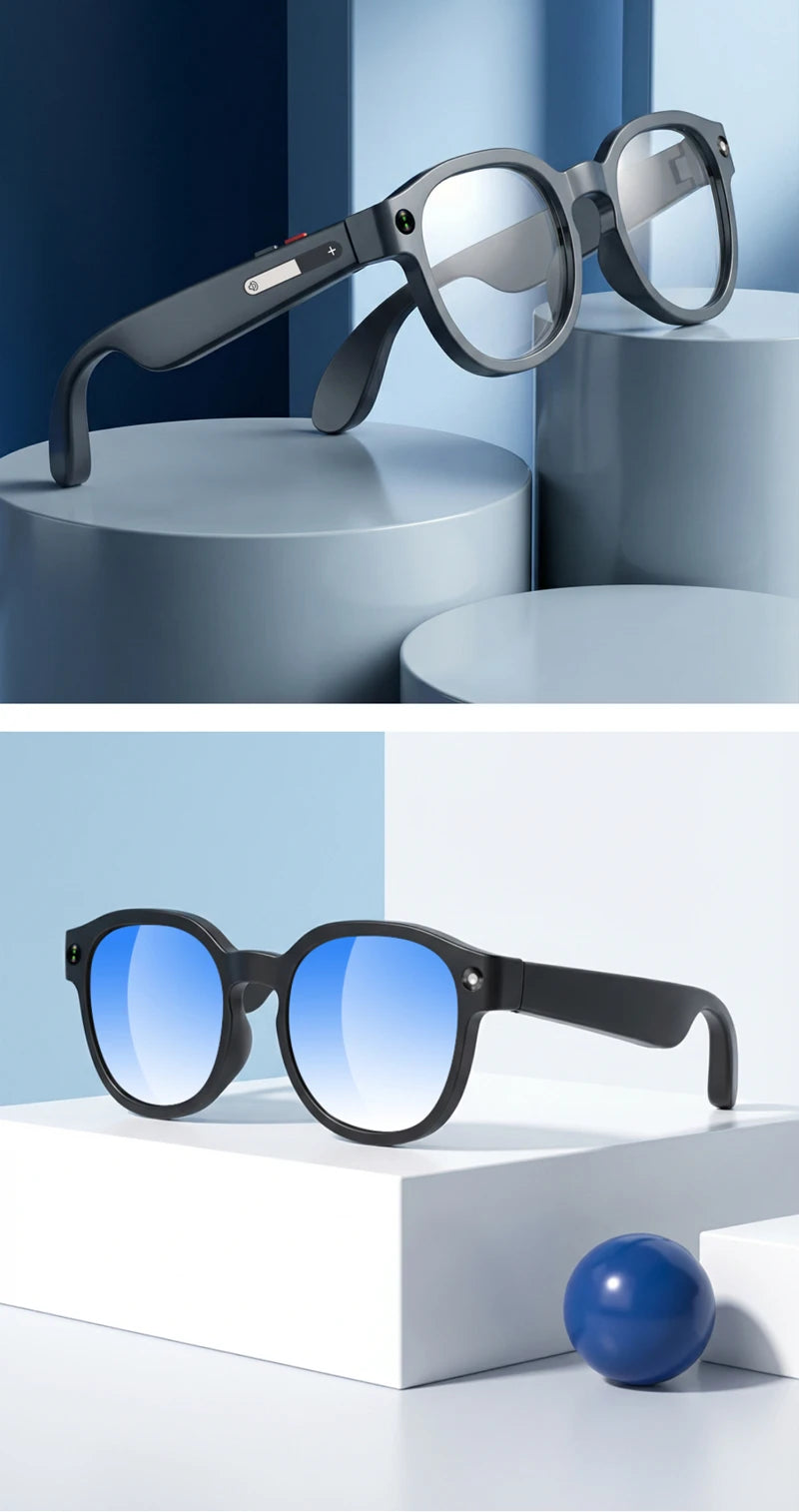 2026 New AI Smart Glasses AI Translation 8MP HD Camera 4K Shooting Image Conversation Recording Listening To Music Smart Glasses
