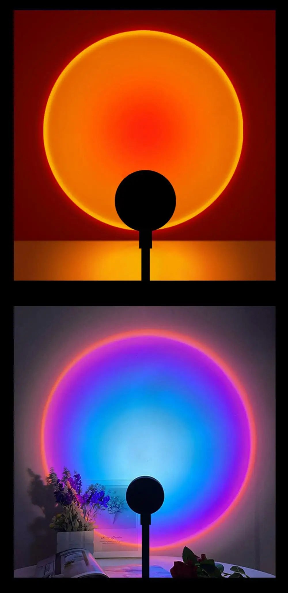 Sunset Projection Lamp Home Decoration Atmosphere Lamp Multi-angle Rotatable Suitable Neon Lights For Home Living Room Bedroom