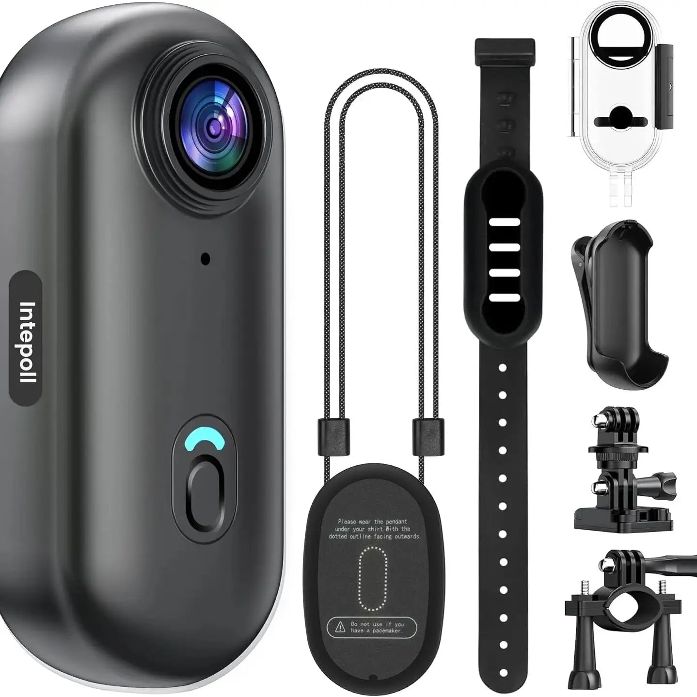 Pocket 4K Mini Camera Magnetic Wearable Cam with Waterproof Shell WiFi Bike Camera Friendly for Casual Cycling Vlog Home Use