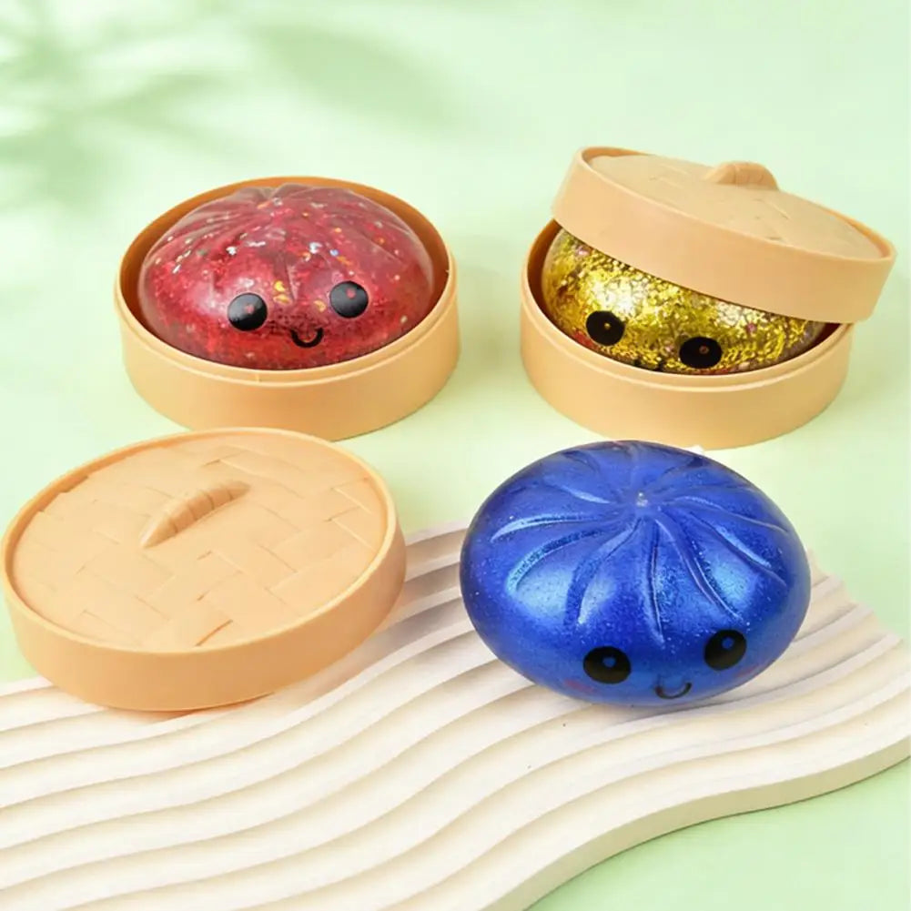 Glitter Dumpling, Glitter Dumpling Squishy Box Dumplings Squishy Anxiety Relief Fidget Soft Squeeze Decompression Dough