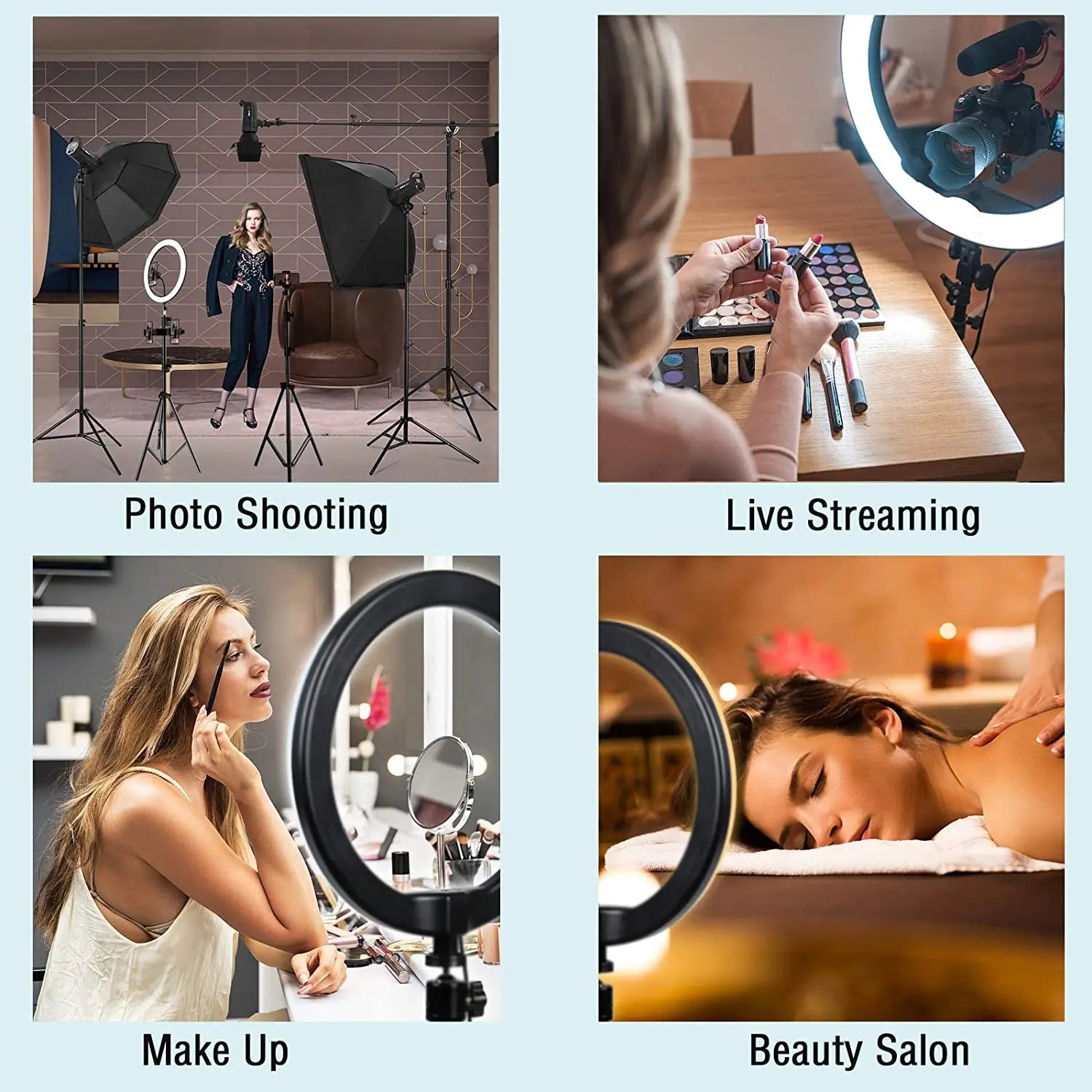 10 Inch LED Ring Light Photography Lighting Phone Ringlight With Tripod Stand Round Fill Lamp For Phone Live Video Selfie Lamp