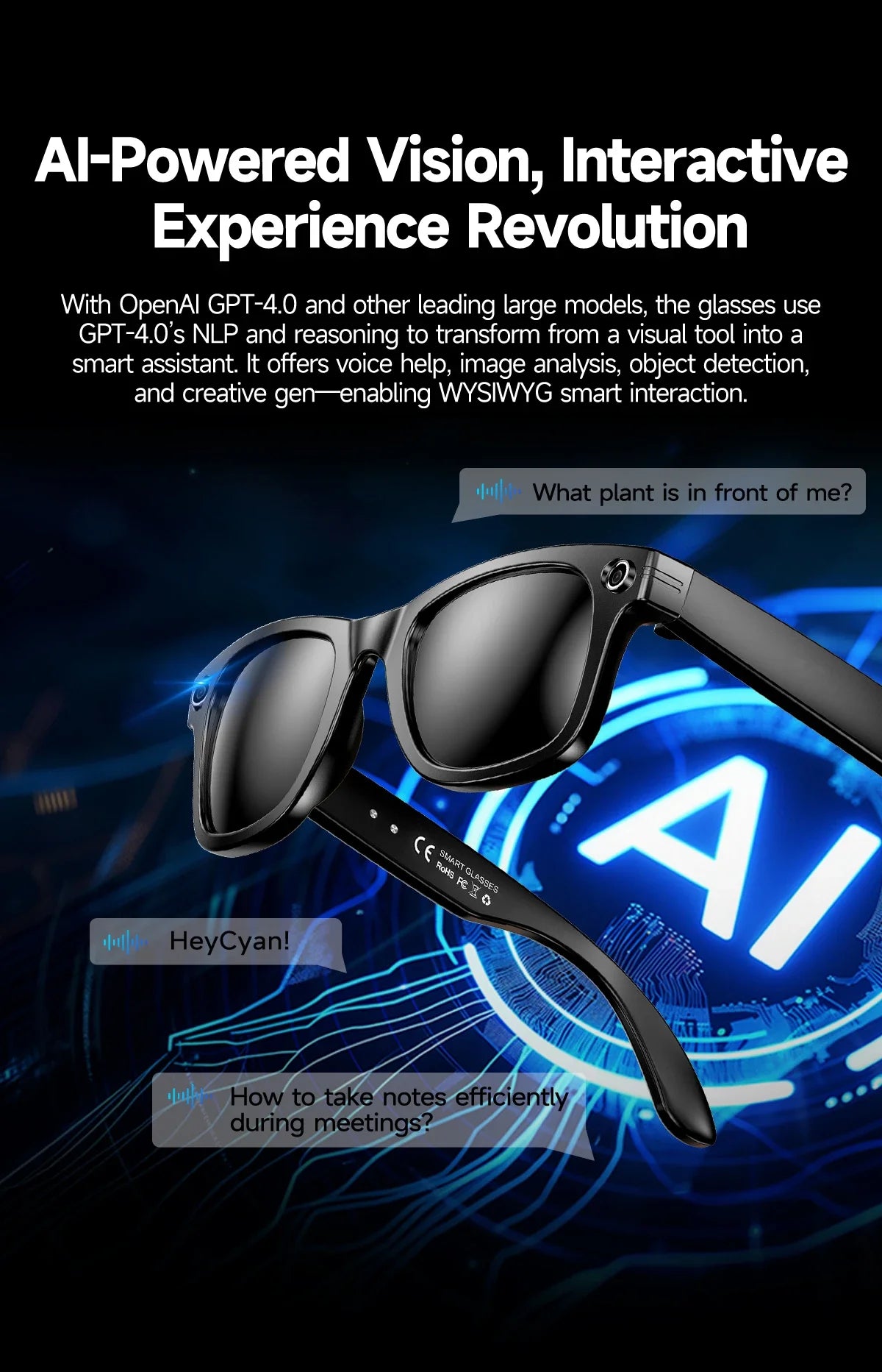 AI Smart Glasses with 8MP Camera Video Recording 100+ Languages Translation Sunglasses Bluetooth Call Music Play Men Women 2026